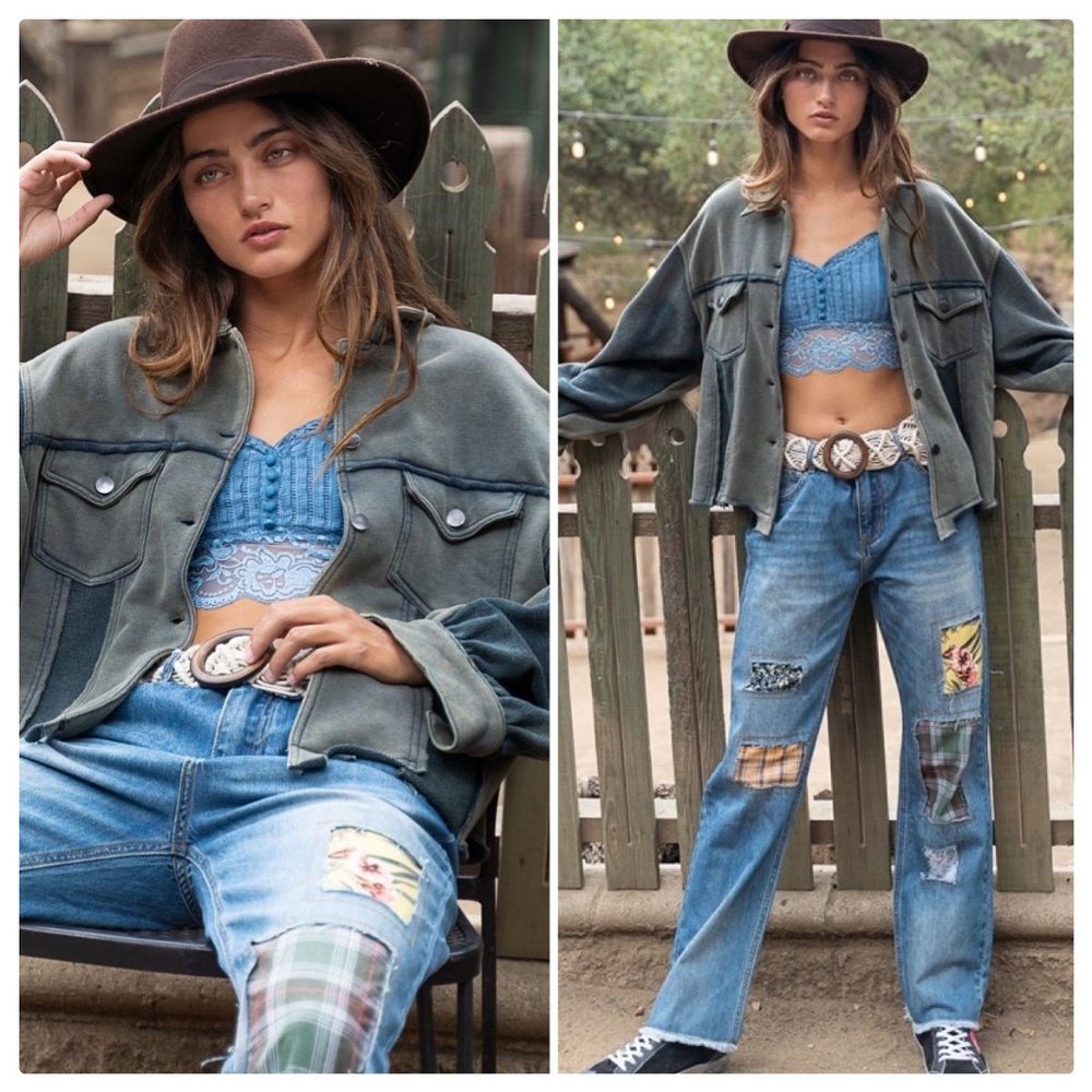 POL Patched Out Denim Boyfriend Jeans - Picture 5 of 13